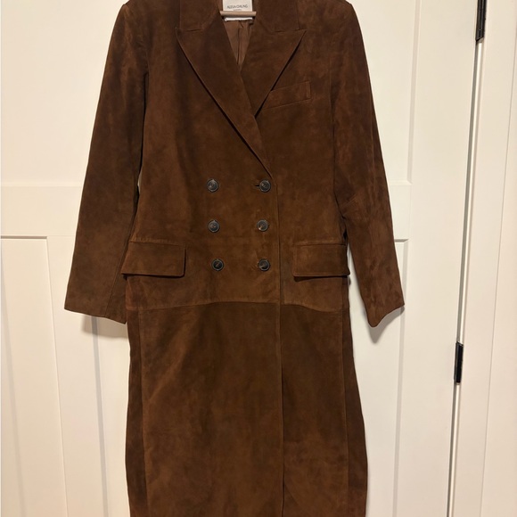 🧥 NWOT Alexa Chung × Madewell Double-Breasted Suede Overcoat – Sz 12 (Sold Out) - Picture 6 of 11